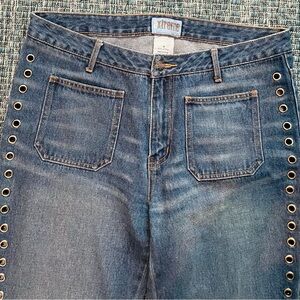 Lowrise Jeans with Grommet Eyelet Side Trim